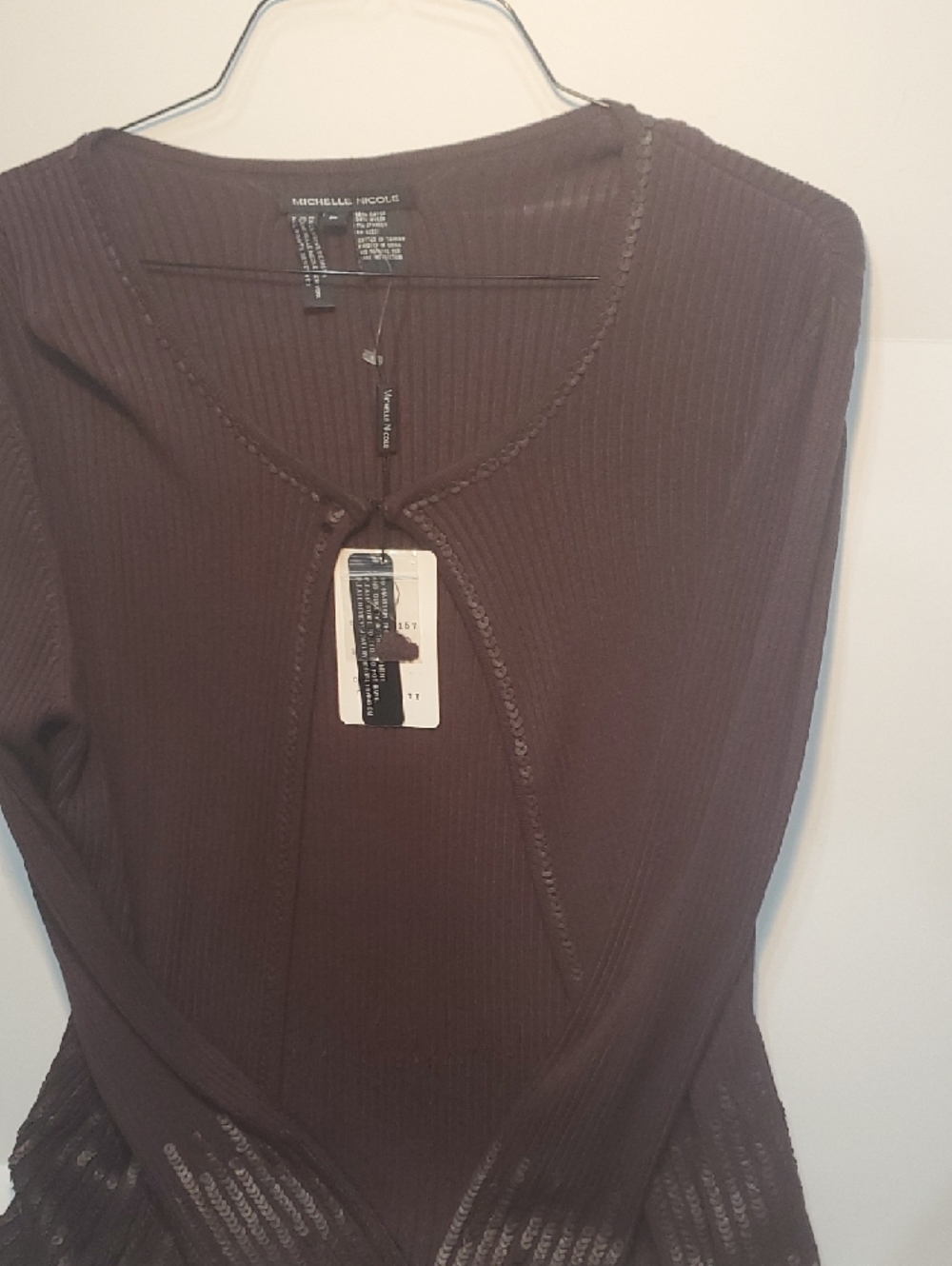 Michelle Nicole Brown Ribbed Long Sleeve Camisole